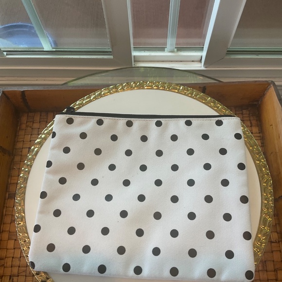 Kate Spade New York Black & White Polka Dot Canvas Make-Up Bag - Picture 3 of 5